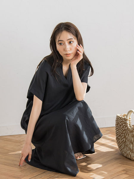 新色追加】レーヨン麻ポプリンワンピース≪洗濯機で洗える≫ | Droite 