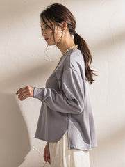 【WEB限定】《暖色美》裏起毛クルーネックトップス≪手洗い≫