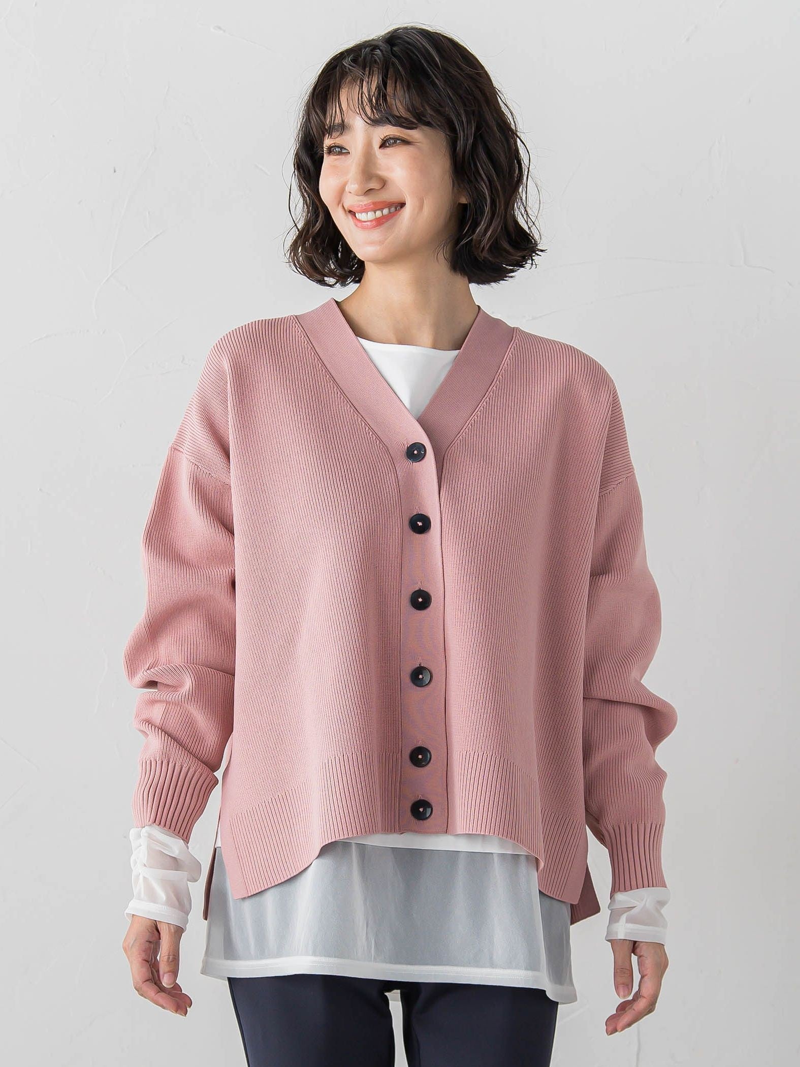 【大きいサイズ/WEB限定カラーあり】スポンディッシュニットカーディガン