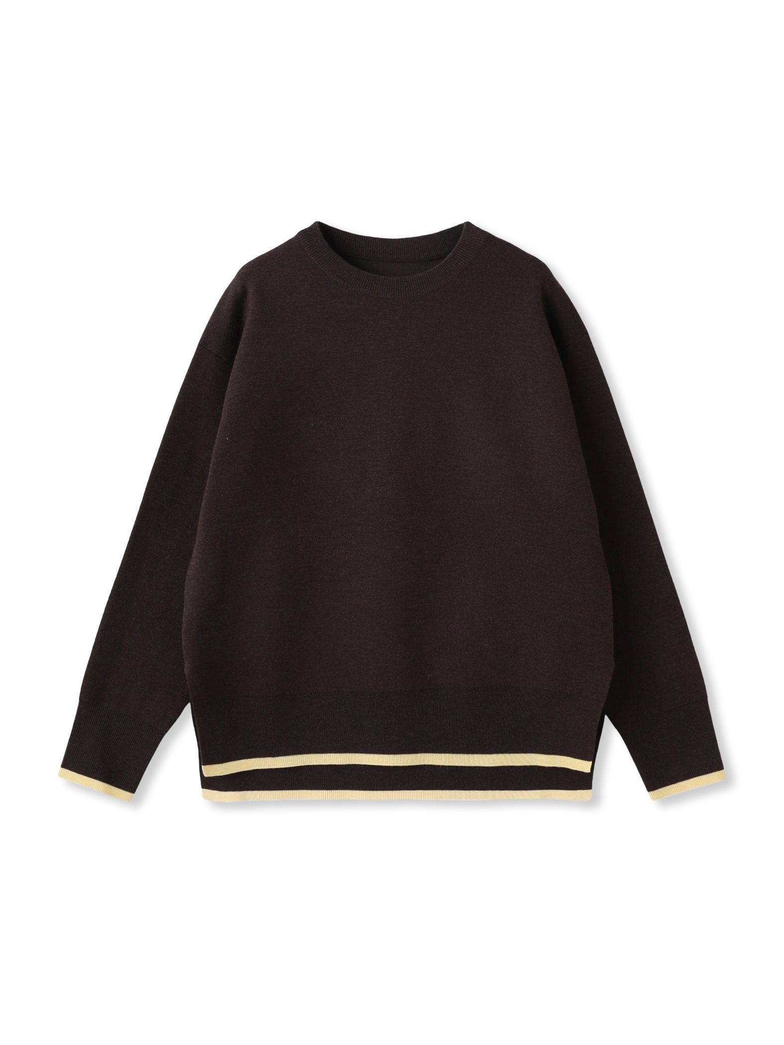 配色クルーネックニット≪洗える≫