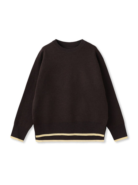 配色クルーネックニット≪洗える≫
