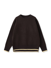 配色クルーネックニット≪洗える≫