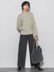 【WEB限定】裏起毛プリーツパンツ≪手洗い可能≫