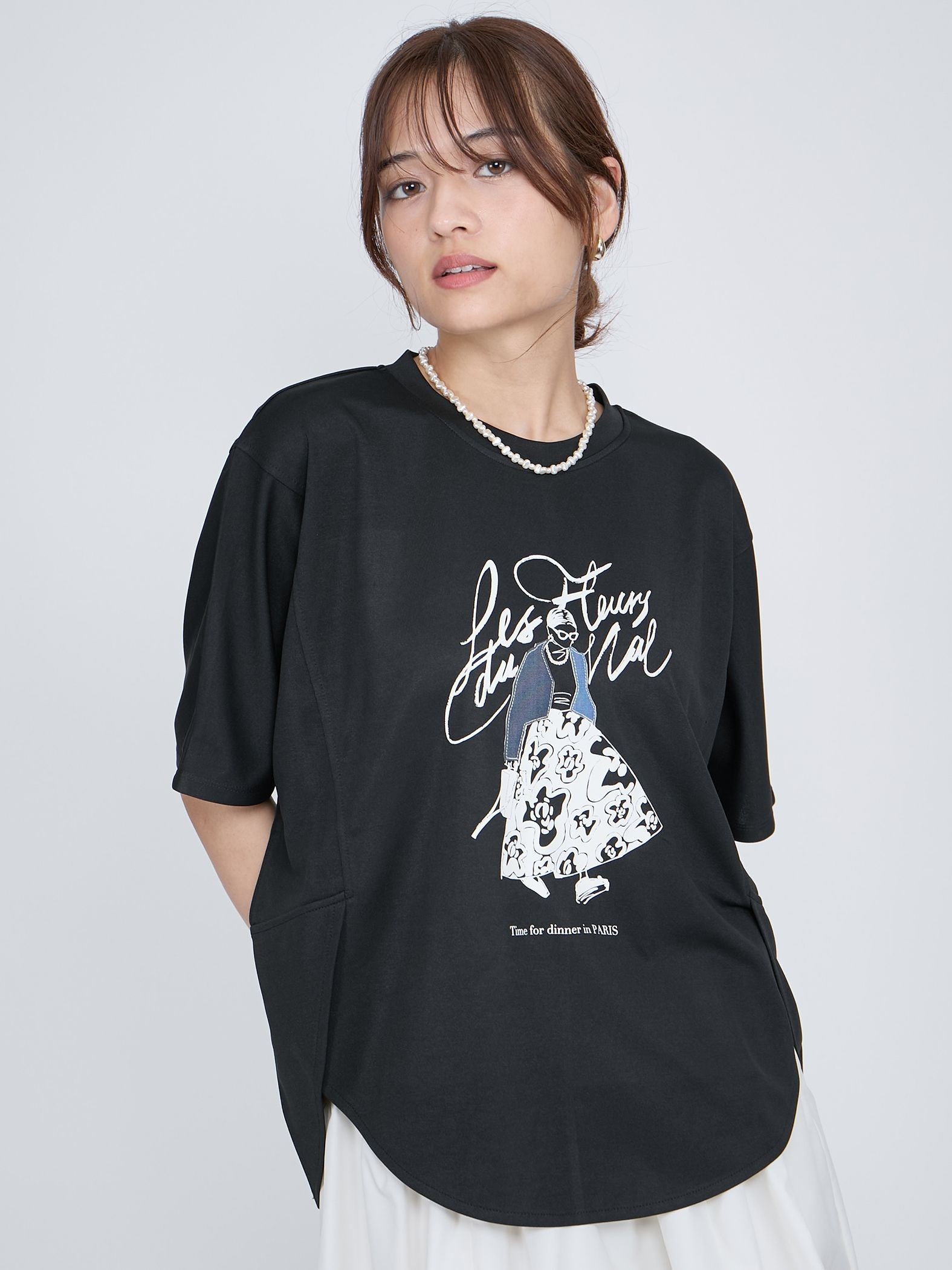 QUEENS COURT / クイーンズコート ドールモチーフプロントTシャツ≪手洗い可能≫ ドールモチーフプロントTシャツ≪手洗い可能≫ | QUEENS COURT