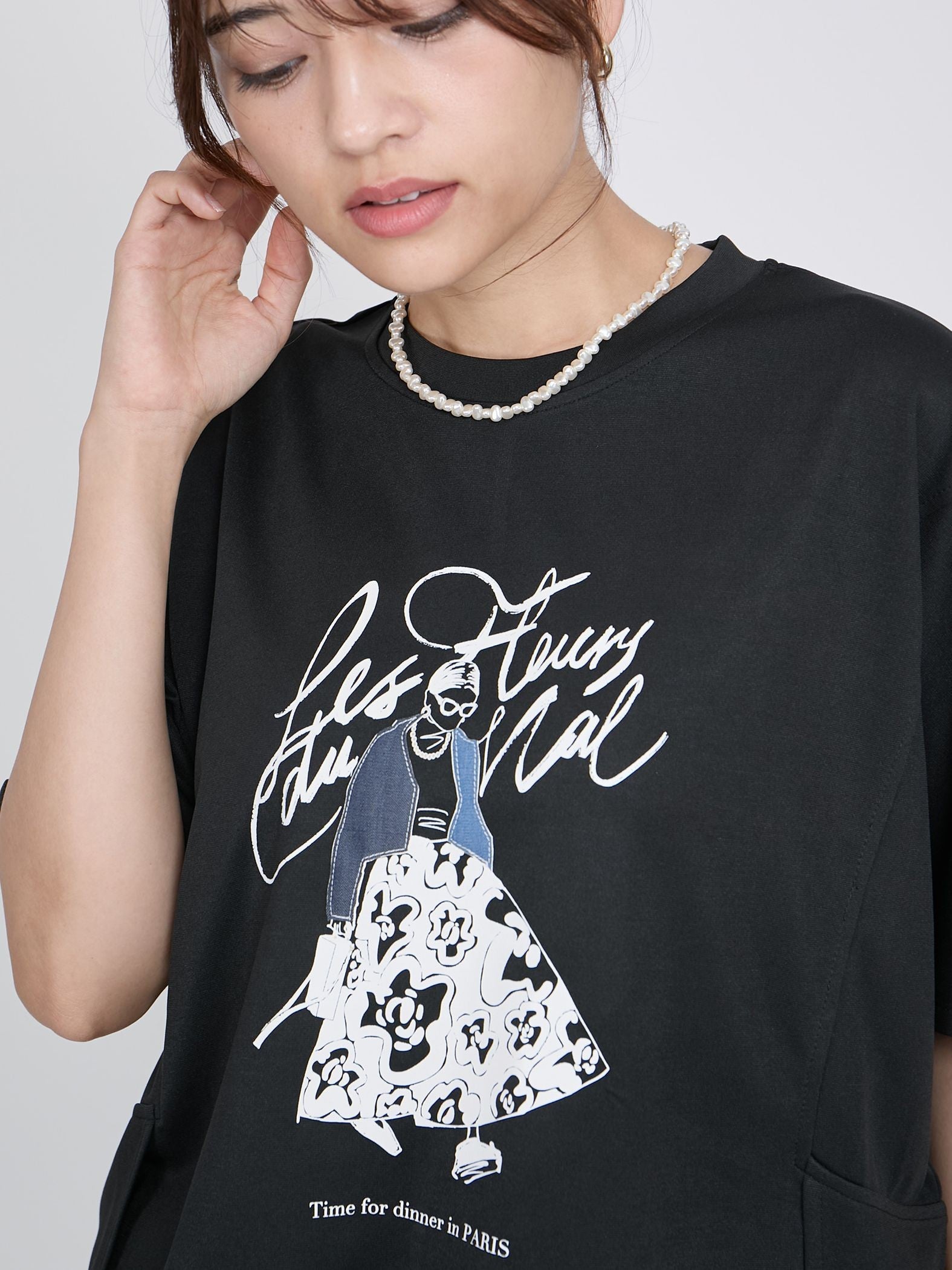 ドールモチーフプロントTシャツ≪手洗い可能≫