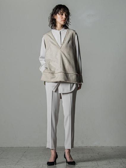 ダブルクロス2WAYロングシャツブラウス≪洗濯機で洗える/セットアップ対応≫