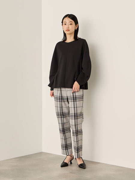 カットジョーゼットウエストタックブラウス≪手洗い可能≫