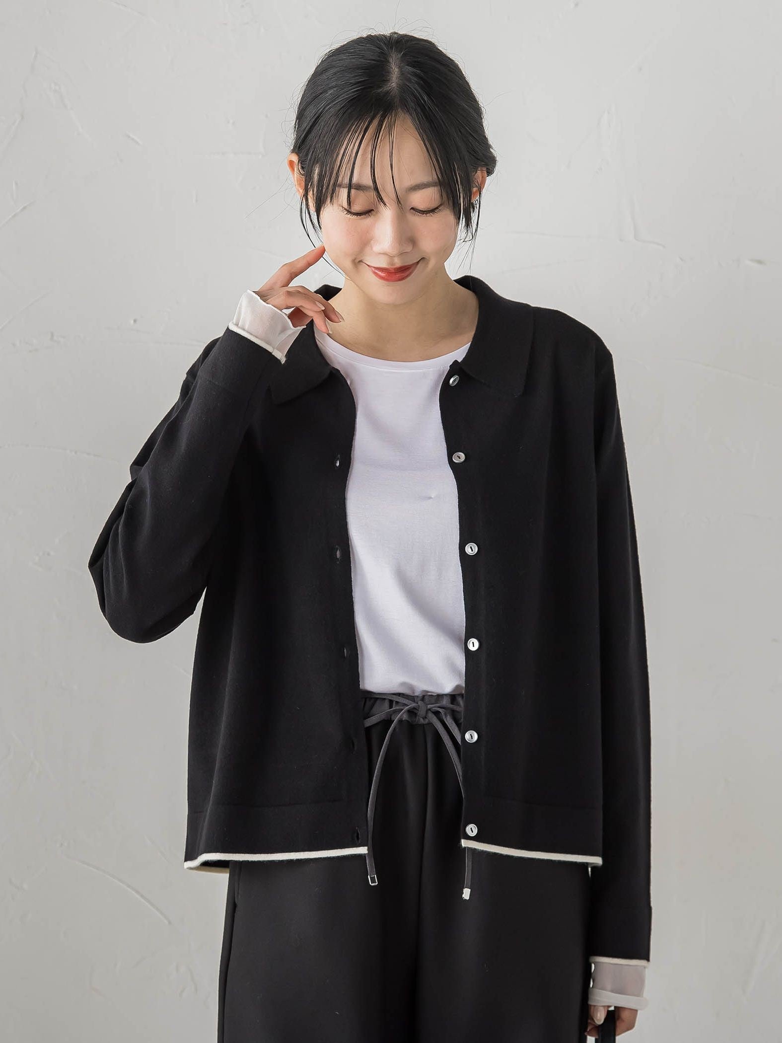 スーパーストレッチステンカーディガン≪洗濯機で洗える≫