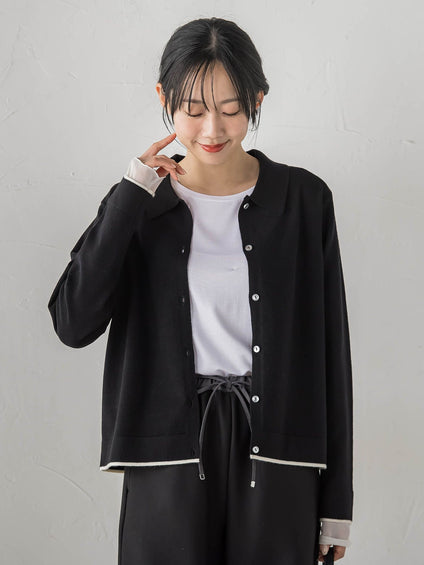 スーパーストレッチステンカーディガン≪洗濯機で洗える≫