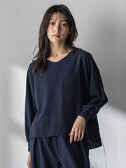 【一瞬で楽とキレイを叶える】タンブラーオックスギャザー袖ブラウス≪手洗い可能≫