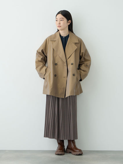 シャンブレーツイルミドル丈コート