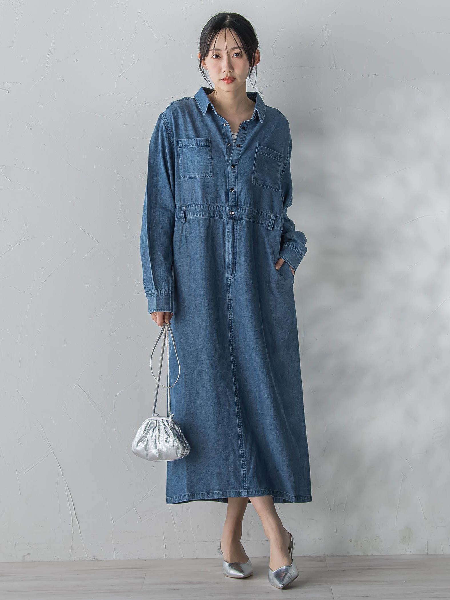 テンセルデニムワンピース