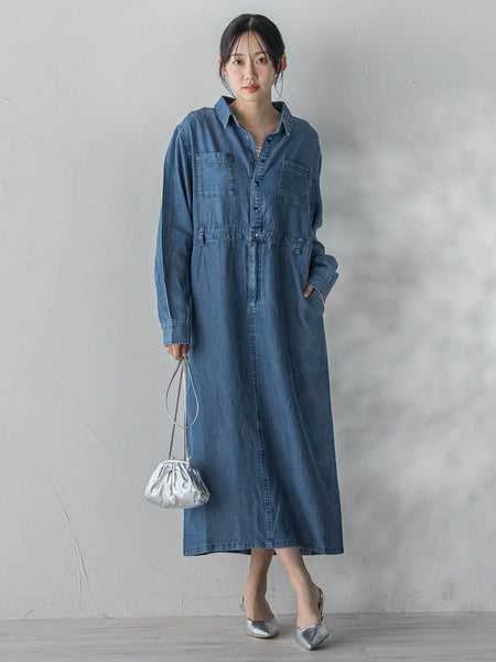 テンセルデニムワンピース