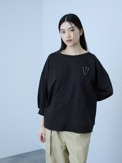 【大人の抜け感】ワッペンマルチネックスウェット