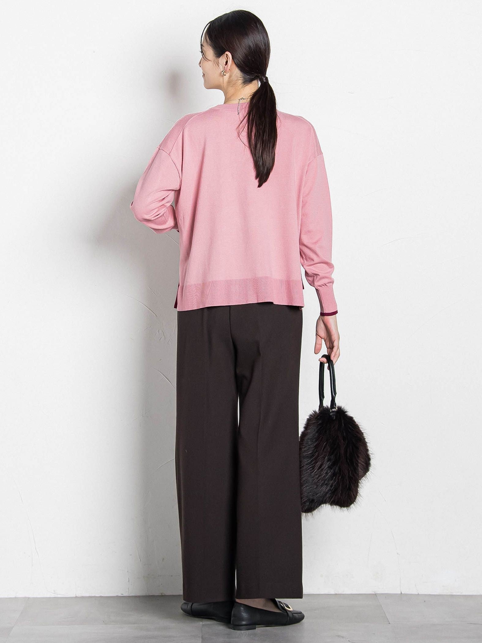 【WEB限定】カラー配色ニット≪洗える≫