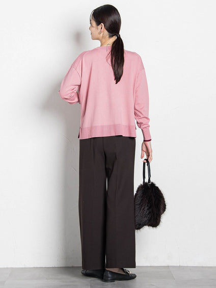 【WEB限定】カラー配色ニット≪洗える≫