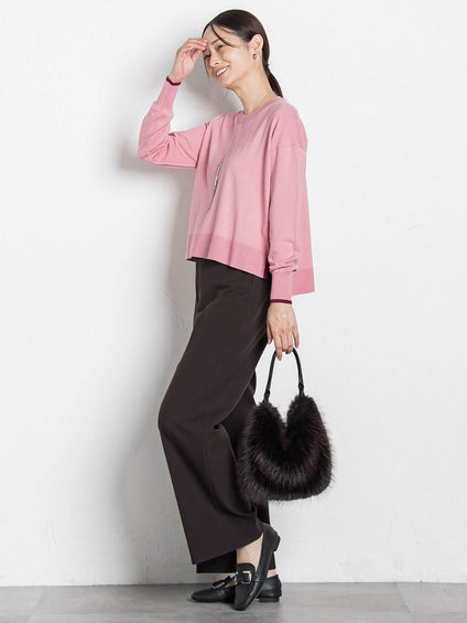 【WEB限定】カラー配色ニット≪洗える≫