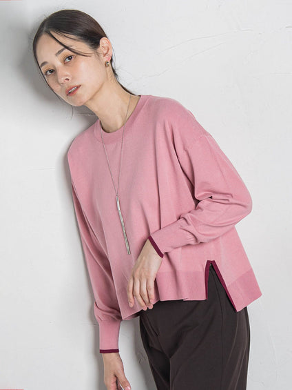 【WEB限定】カラー配色ニット≪洗える≫