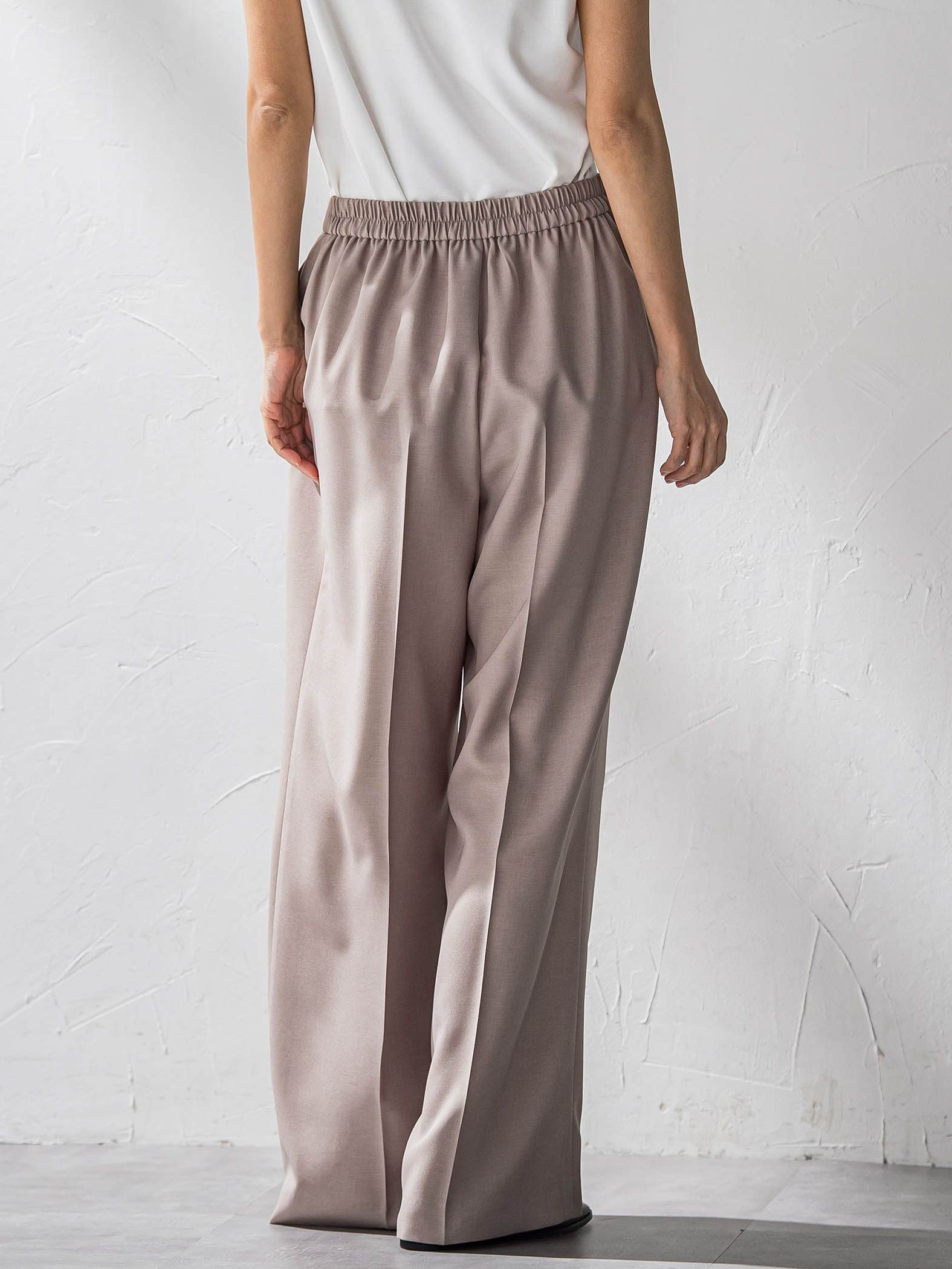 【WEB限定】タックワイドパンツ≪洗濯機で洗える≫