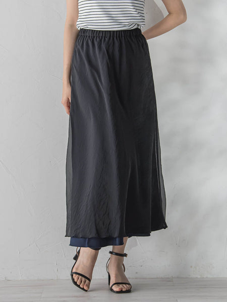 オーガンジーレイヤードスカート