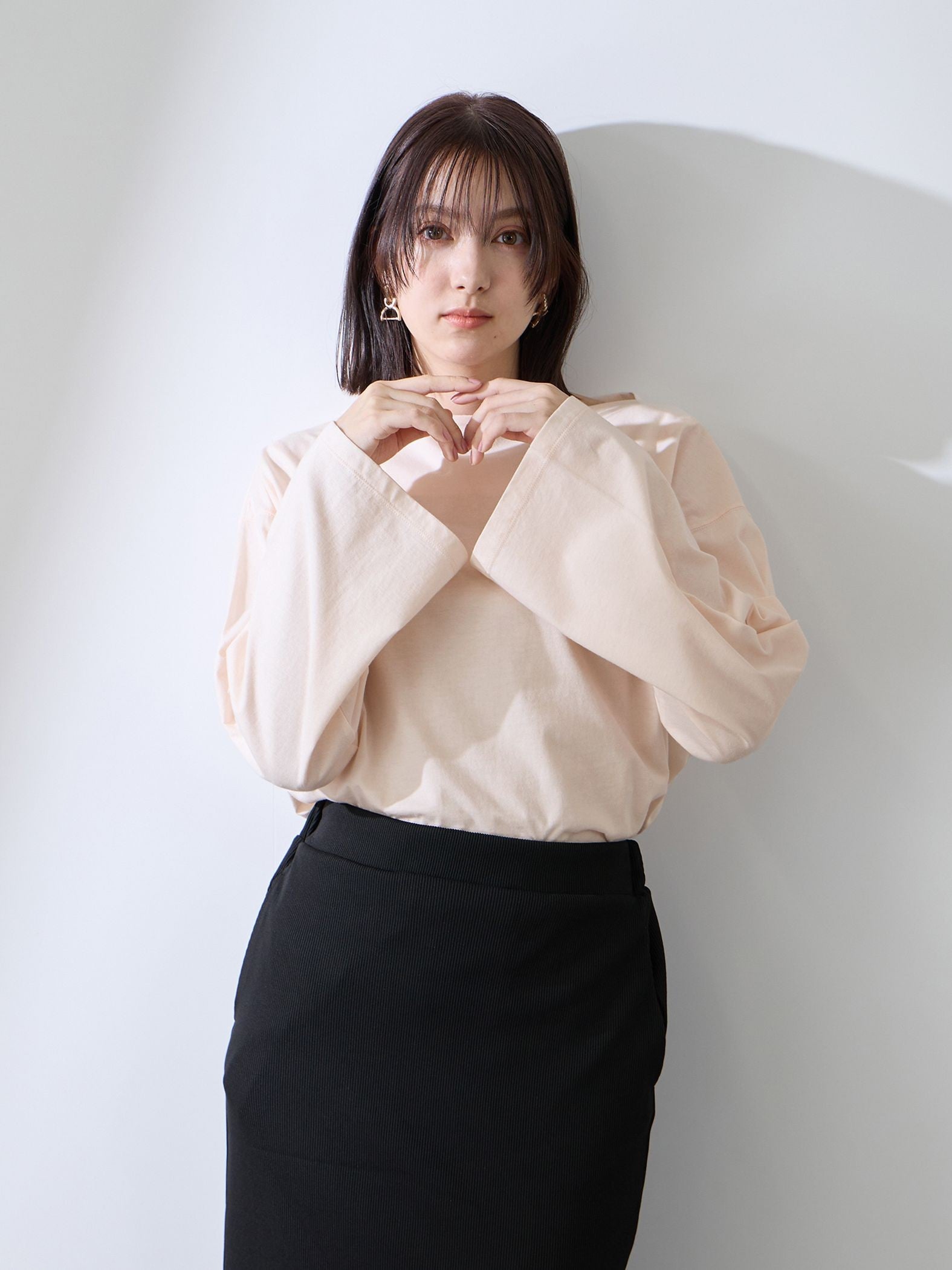 ハイゲージ天竺ボートネックプルオーバー