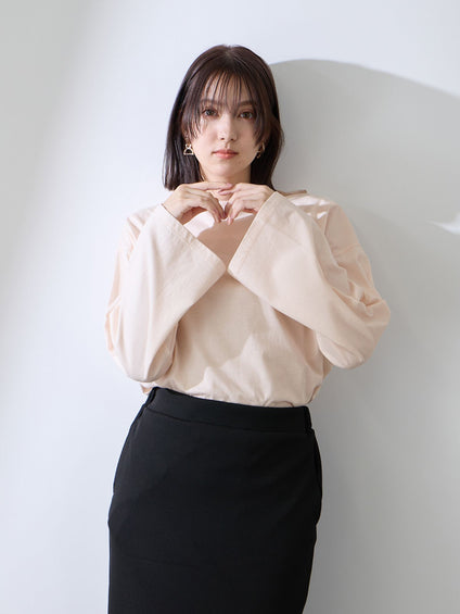 ハイゲージ天竺ボートネックプルオーバー