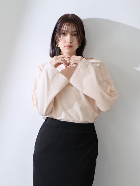 ハイゲージ天竺ボートネックプルオーバー