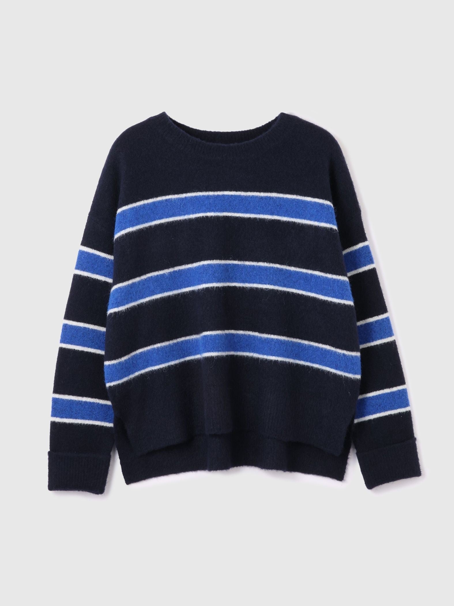 ウール混マルチボーダーニット≪洗濯機で洗える≫