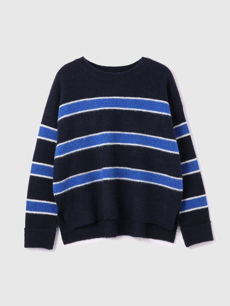 ウール混マルチボーダーニット≪洗濯機で洗える≫