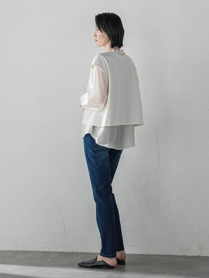 【WEB限定】ぐーんと伸びるデニムレギパン≪洗濯機で洗える≫