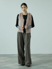 フロントフェイクファーニットベスト