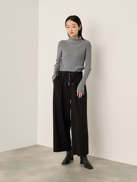 調温バックボタンハイネックニット≪手洗い可能≫