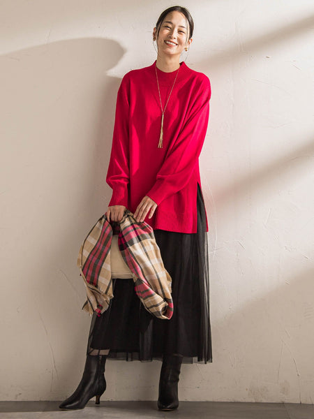 ファインメリノウールチュニックニット≪洗える≫