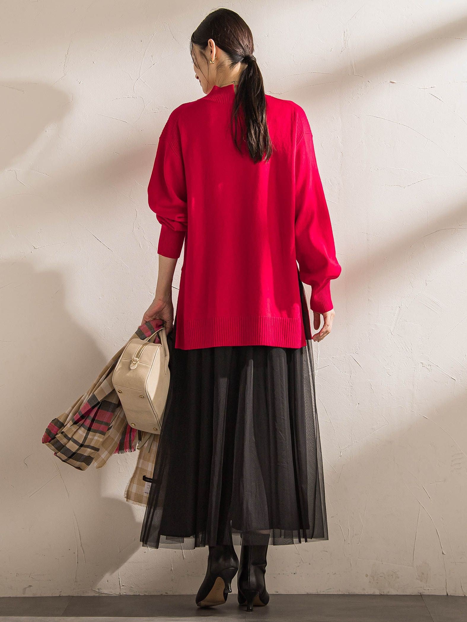 ファインメリノウールチュニックニット≪洗える≫