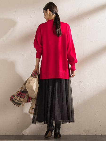 ファインメリノウールチュニックニット≪洗える≫