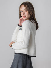 【WEB限定】バイカラーニットジャケット