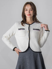 【WEB限定】バイカラーニットジャケット