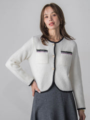 【WEB限定】バイカラーニットジャケット