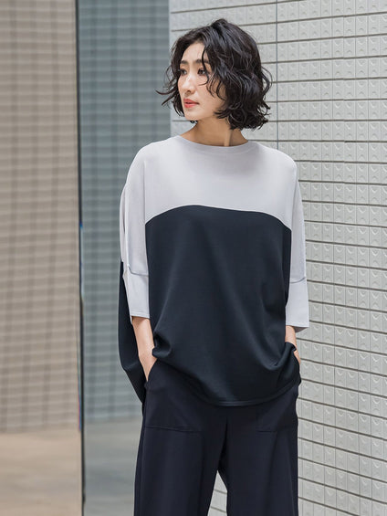 【WEB限定】バイカラーニット≪手洗い可能≫