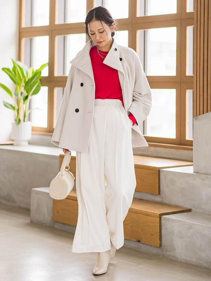 ソフィーツイルストレッチワイドパンツ ≪洗える≫