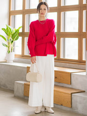 ソフィーツイルストレッチワイドパンツ ≪洗える≫