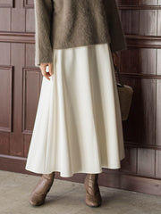 両面起毛ストレッチスカート≪洗濯機で洗える≫