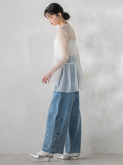 チュールドットチュニックプルオーバー≪洗濯機で洗える≫