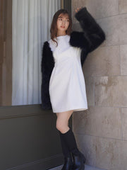 Back Ribbon shaggy One-Piece≪手洗い可能≫