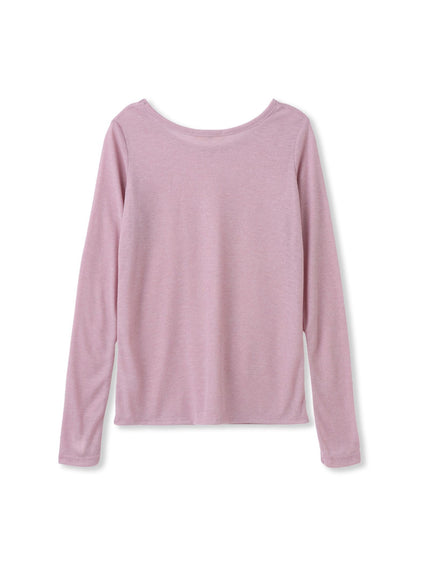 シアーフライス×チュールレイヤードプルオーバー