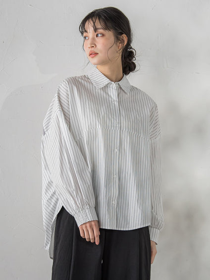 コーマコットンバックテープブラウス