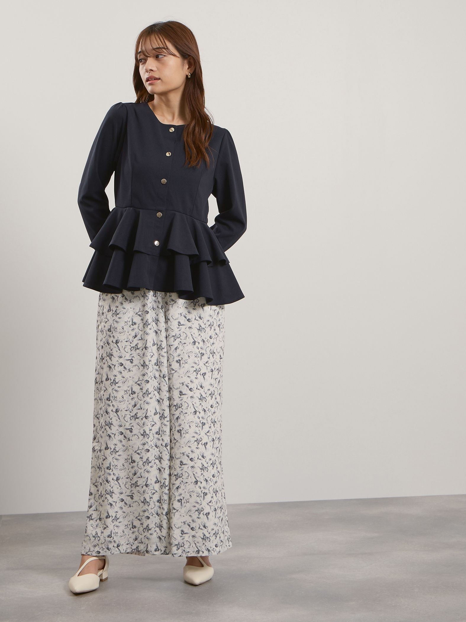 マルチフラワーイージーワイドパンツ≪手洗い可能≫