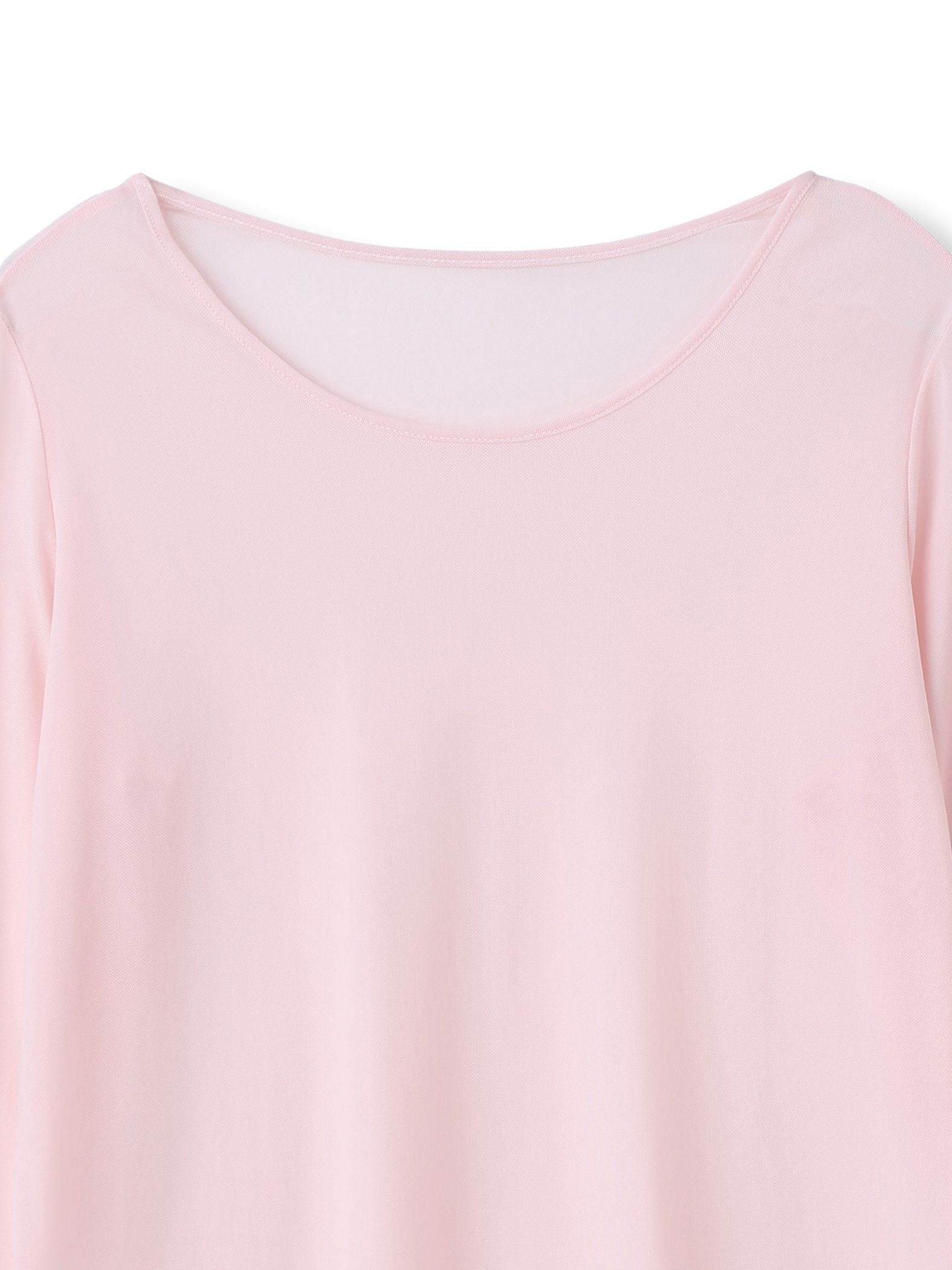 シアーフライス×チュールレイヤードプルオーバー