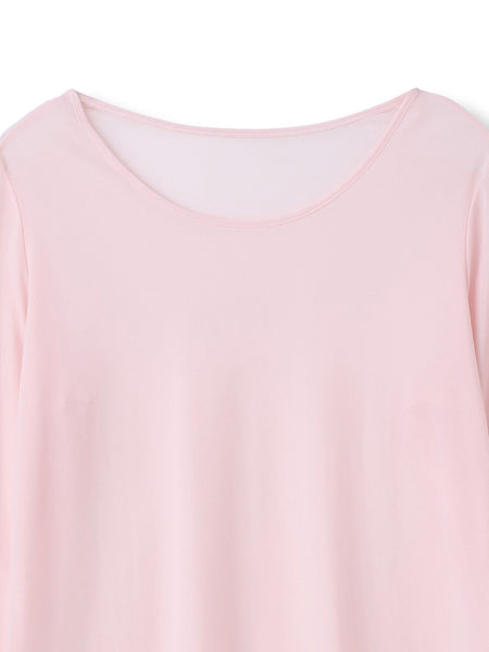 シアーフライス×チュールレイヤードプルオーバー