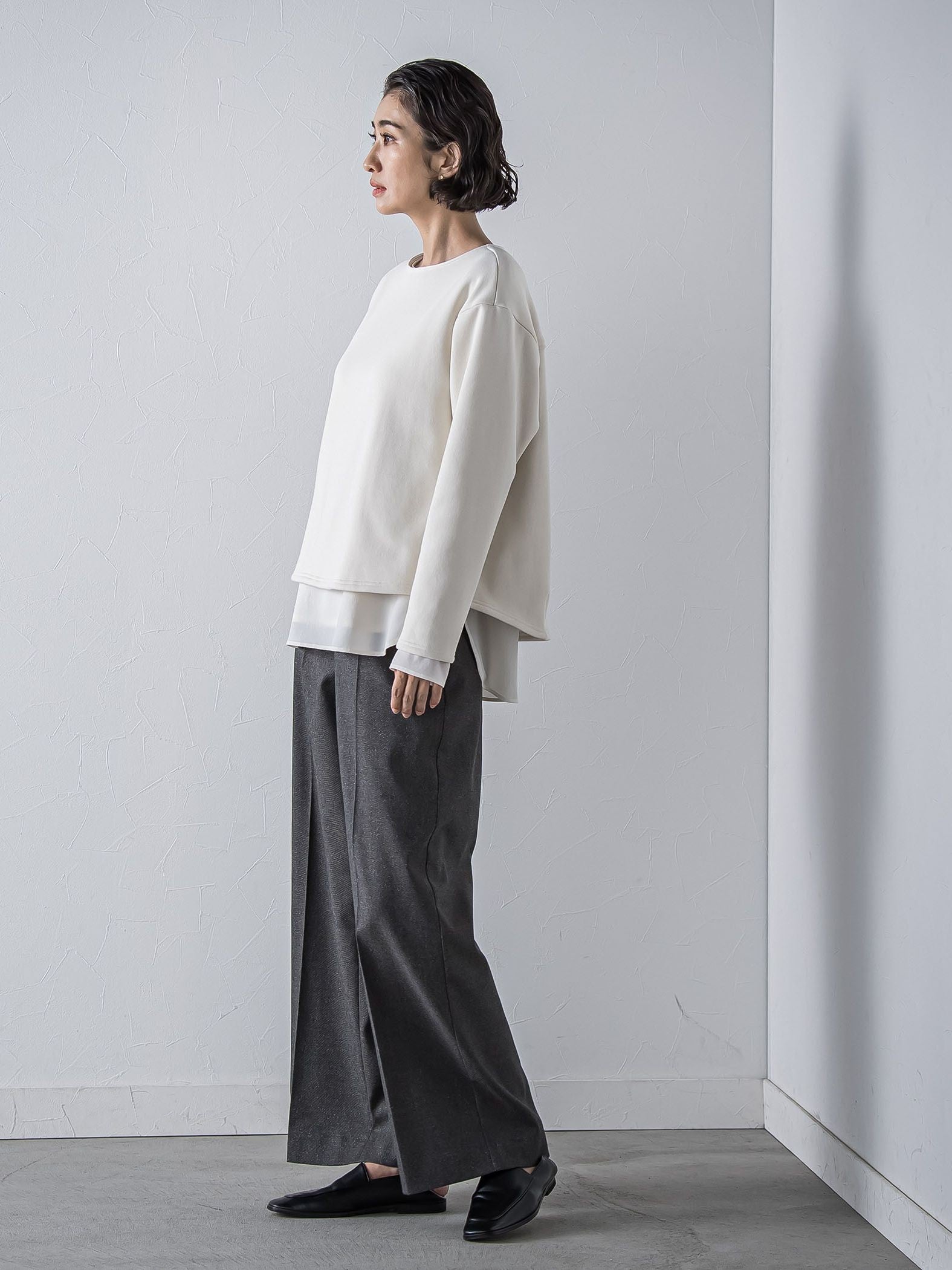 キラメキストレッチワイドパンツ≪洗濯機で洗える≫